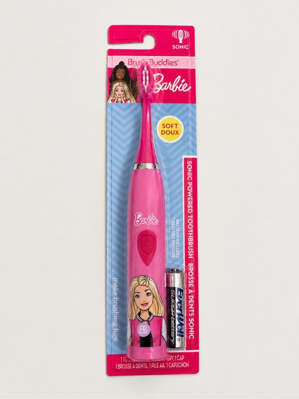 Brush Buddies Barbie Sonic Powered Toothbrush Soft Bristles Pink / NEW